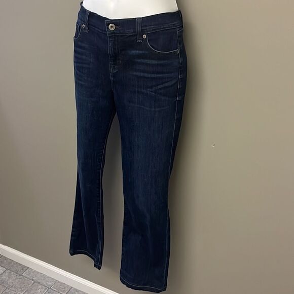 Lucky Brand Brooke Boot Dark Wash 5-Pocket Button Zip Closure Blue Jeans-8/29 - Picture 2 of 13